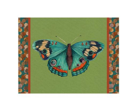 Tovaglietta rigida verde cm 39 x 29 Farfalla Junonia
