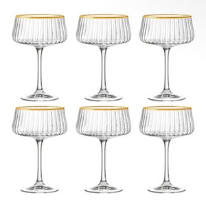 Set sei coppe da  champagne bordo oro