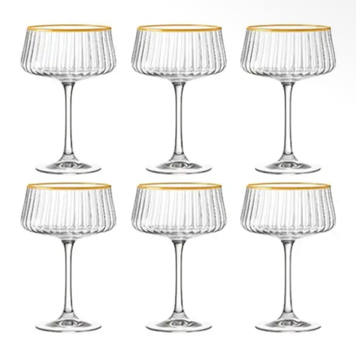 Set sei coppe da  champagne bordo oro