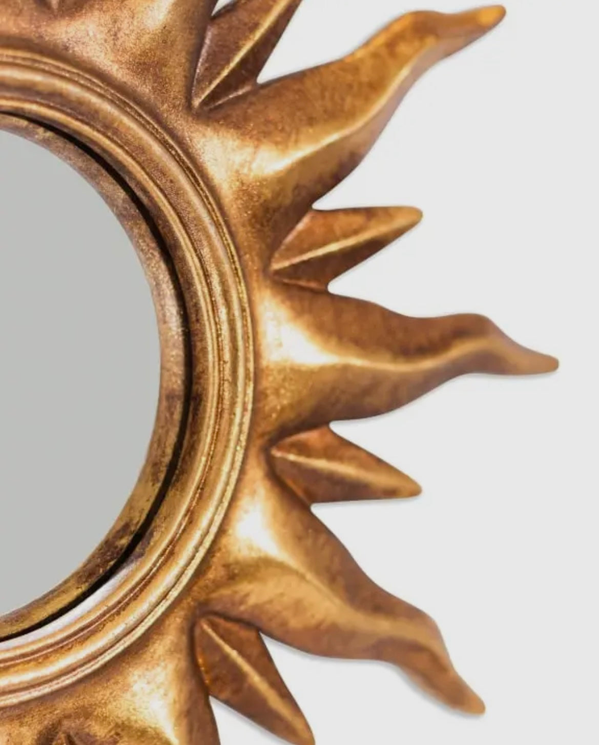 Specchio convesso con cornice Sunburst Oro