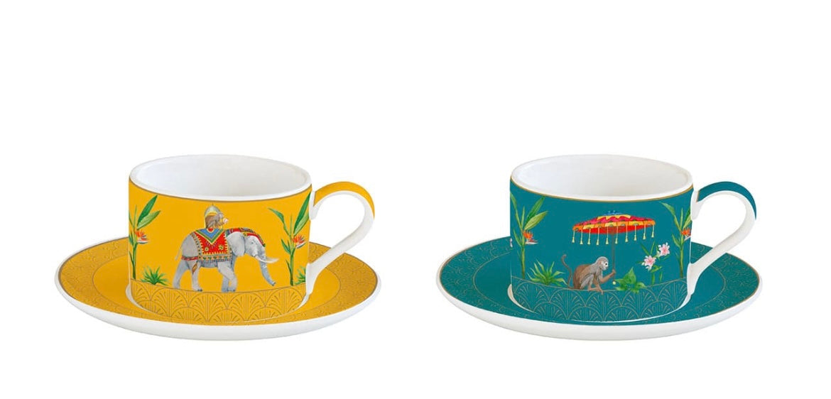 Set due tazze da te ‘ con piattino in scatola regalo Marajah