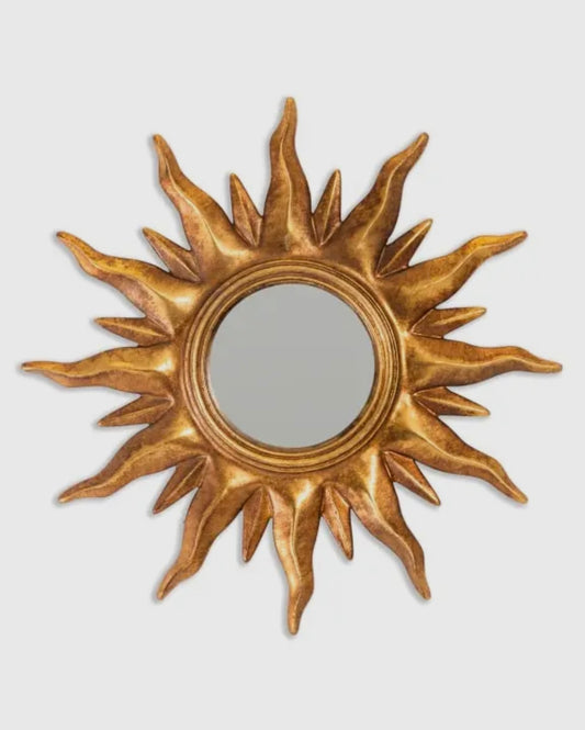 Specchio convesso con cornice Sunburst Oro