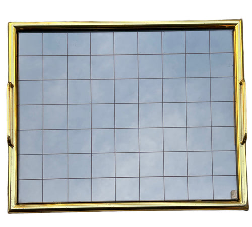 Vassoio Rue Royal in ottone con specchio medio
