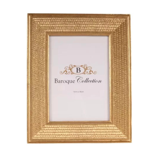 Cornice portafoto in resina 26 cm oro rettangolare