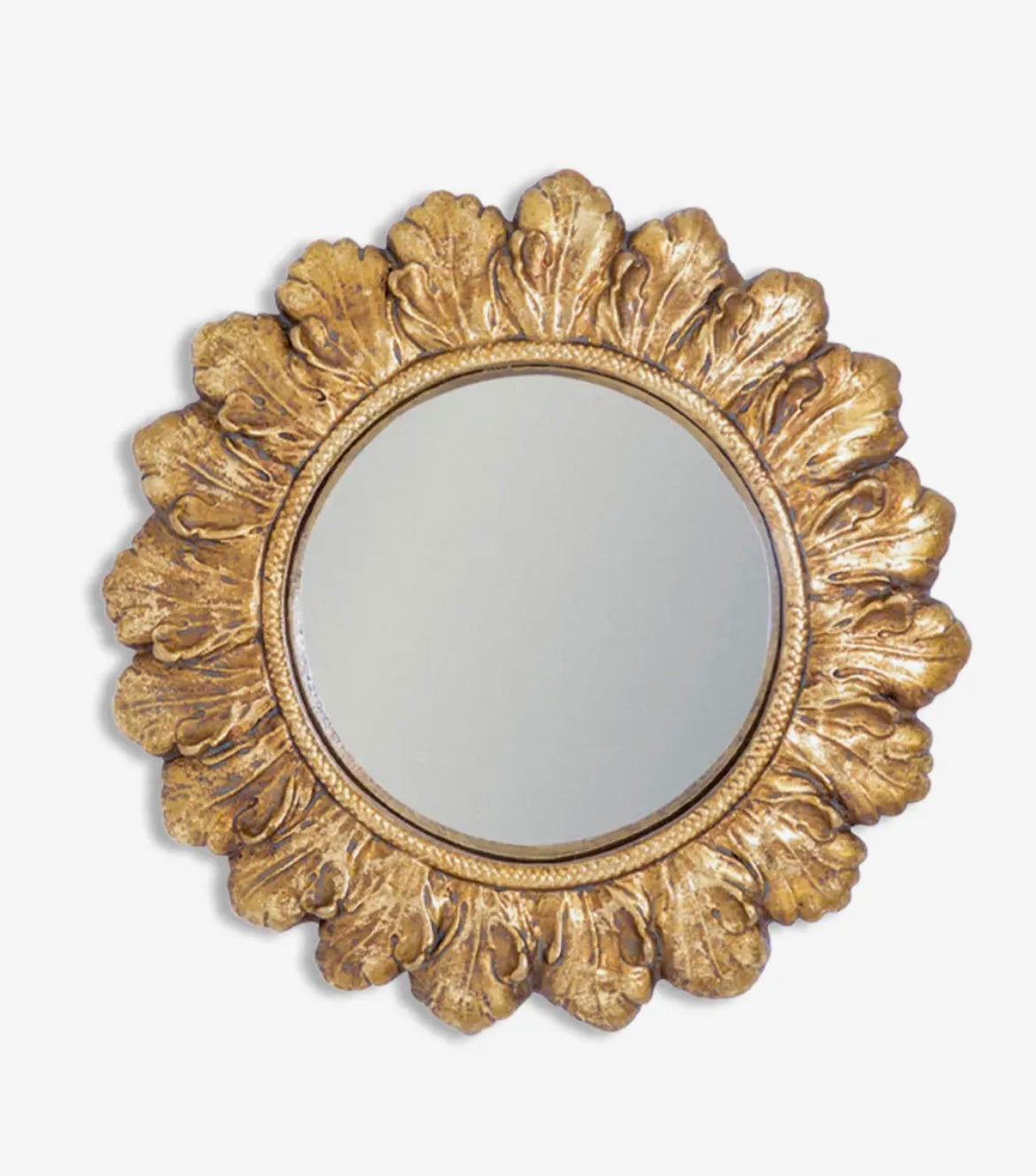 Specchio oro con foglie
