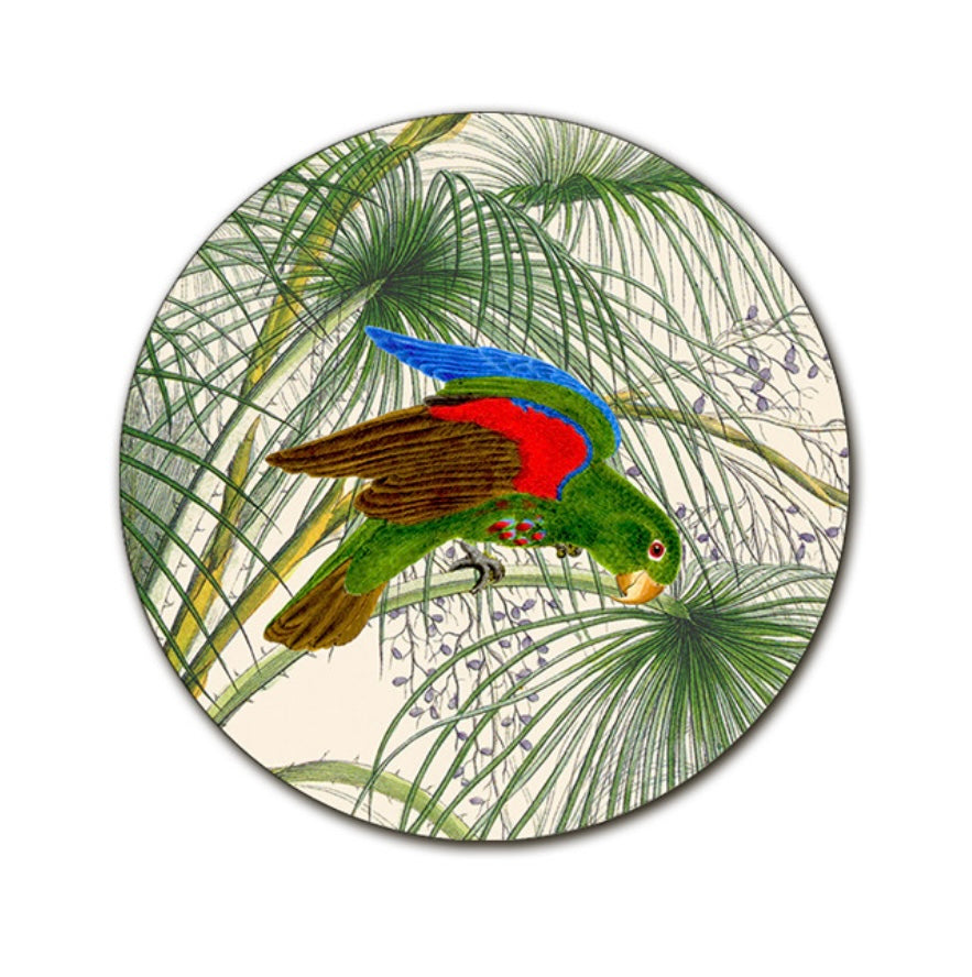 Sottopiatto pappagallo verde blu rosso 2 cm34