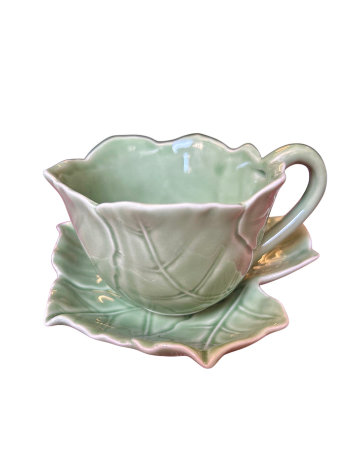 Tazza caffè verde foglia