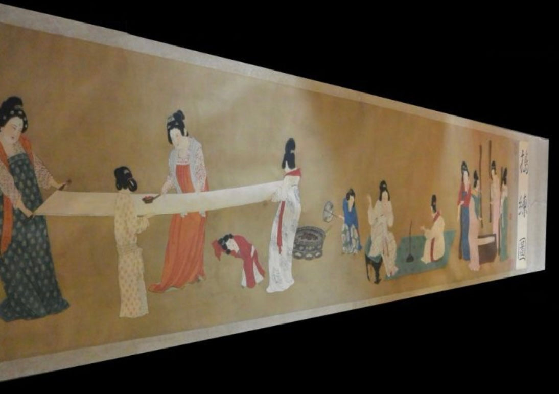 SCENA CINESE MOLTO GRANDE - DIPINTO - DAME DI CORTE