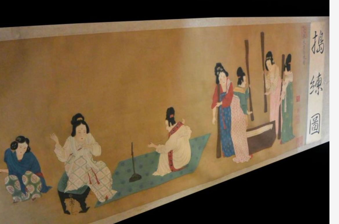 SCENA CINESE MOLTO GRANDE - DIPINTO - DAME DI CORTE