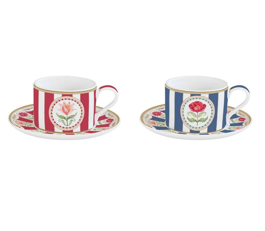 Set due tazze te ‘ Flowery con scatola regalo