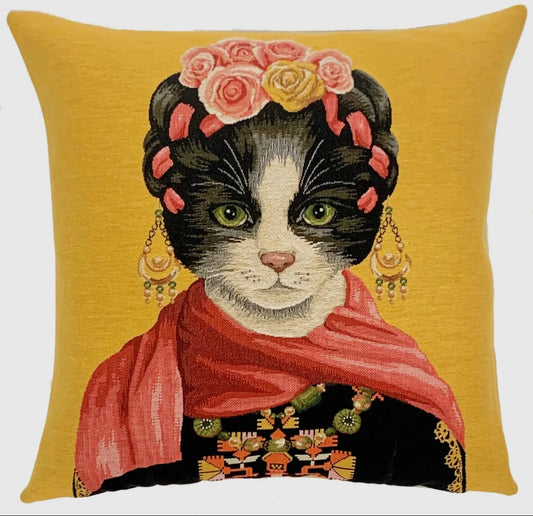 Cuscino con interno gatta Frida Kalho