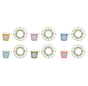 Set sei tazzine caffè Spring Parade  con scatola regalo