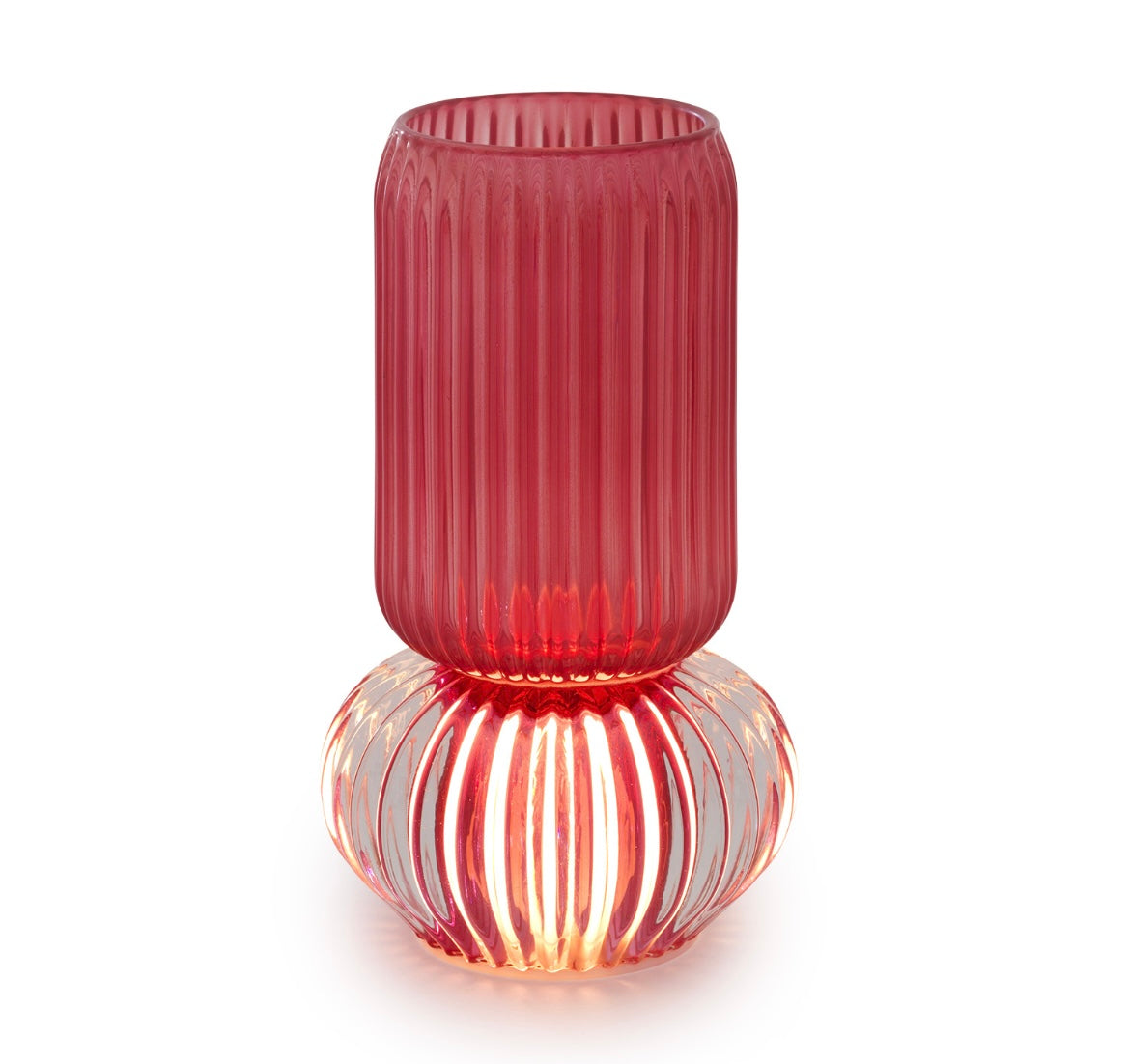 Vaso rosso con Luce led