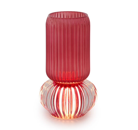 Vaso rosso con Luce led