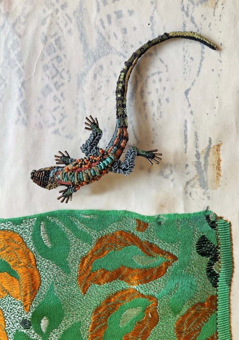 Spilla Caiman Lizard realizizzata a mano Trovelore