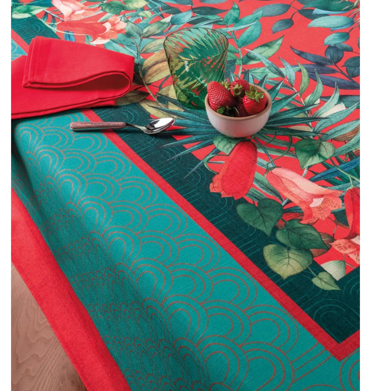 Tovaglia antimacchia Tropical chic 155 x 230 10 posti