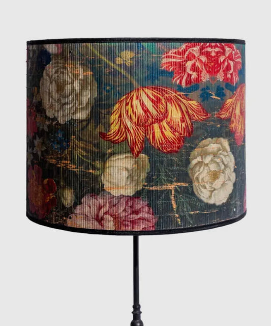 Paralume in bambù boho floreale 55 cm