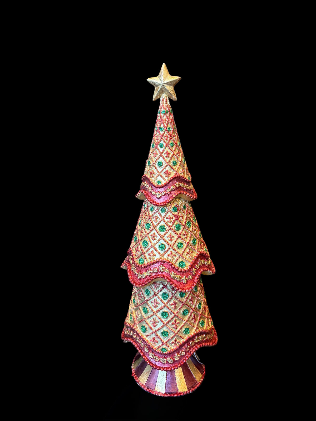 Albero di Natale grande giglio rosso e oro h cm43