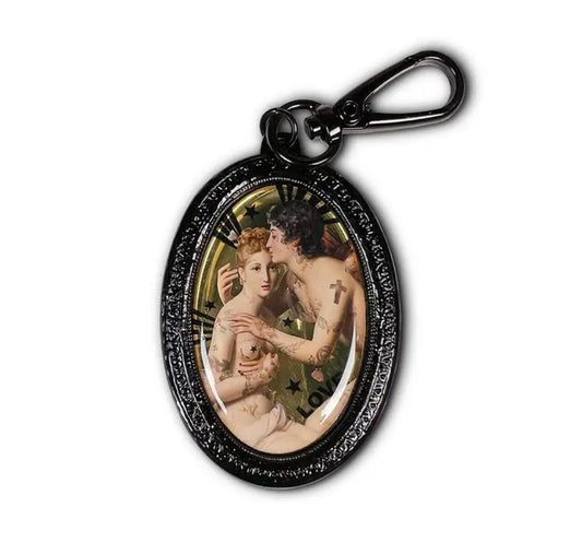 Portachiavi nero Psiche e Cupido Vogliobene art
