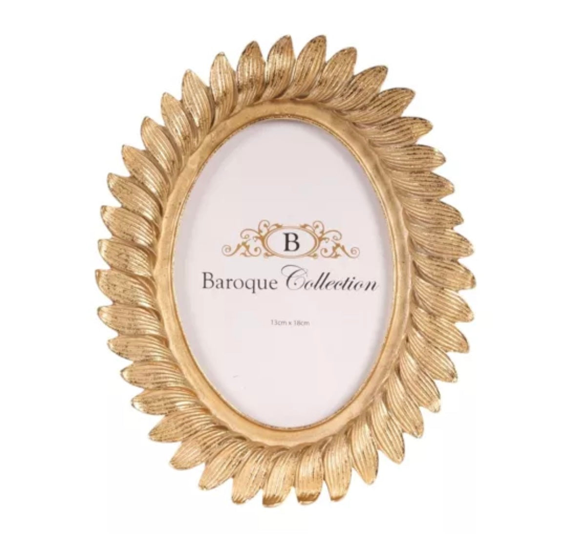 Cornice portafoto in resina 25 cm ovale oro