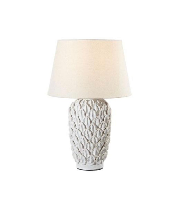 Lampada in porcellana foglie bianche