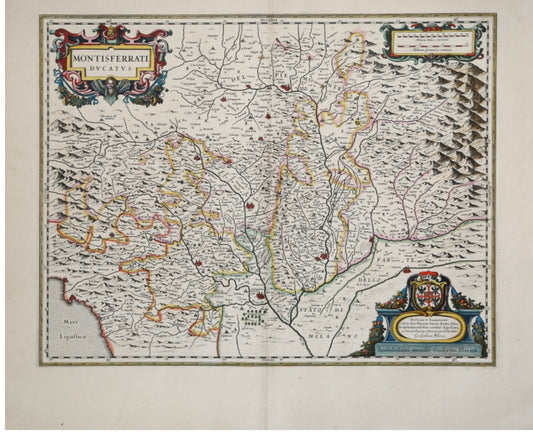 Stampa antica “Montisferrati Ducati”, Blaeu anno 1640