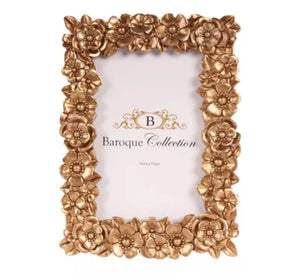 Cornice portafoto in resina  fiori 19 cm