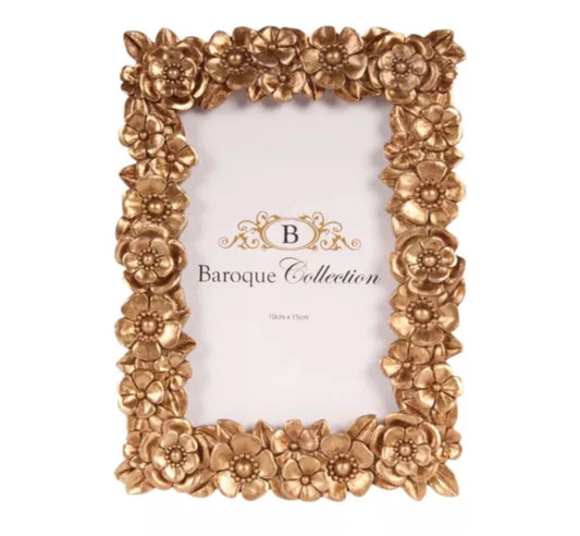 Cornice portafoto in resina  fiori 19 cm