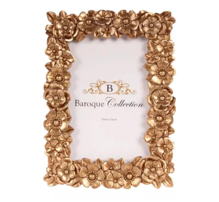 Cornice portafoto in resina  fiori 19 cm