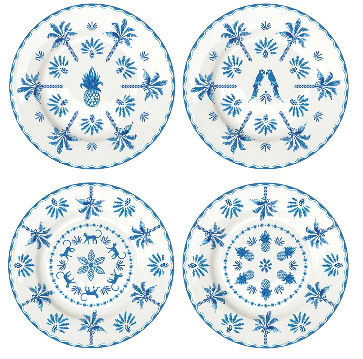 Set 4 piattini  dolce Exotic  blu