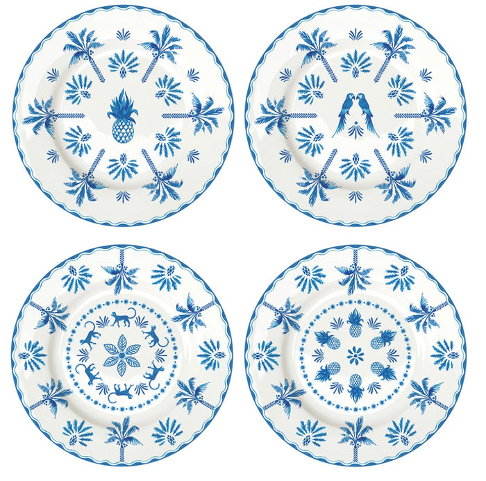 Set 4 piattini  dolce Exotic  blu