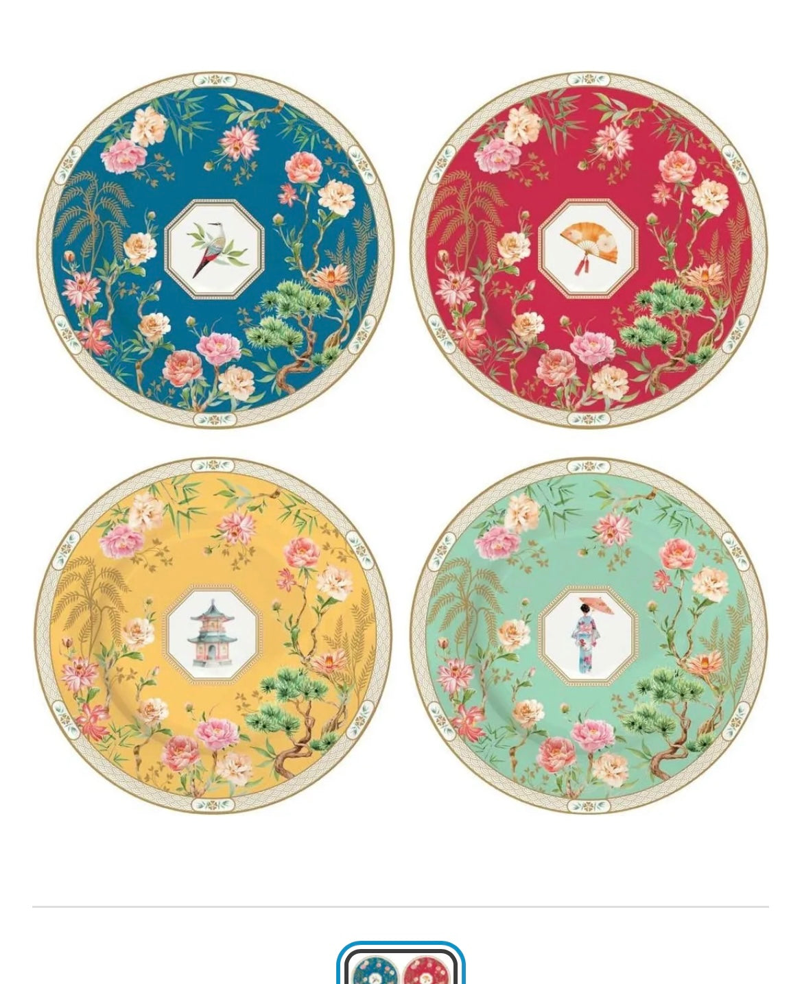 Set 4 piattini dolce Jardin d’Orient con scatola regalo