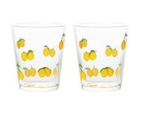 Set di due bicchieri Fruttafresca limoni con confezione