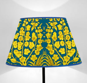 Paralume tronco di cono Floralia oro e peacock cm 20
