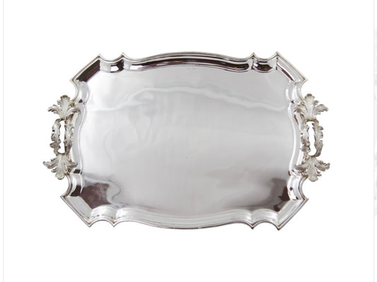 Vassoio rettangolare manici foglia