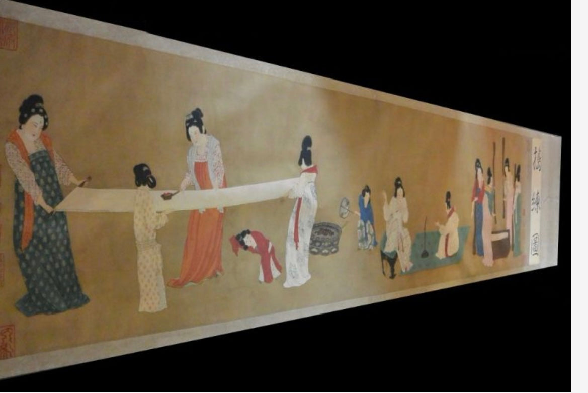 SCENA CINESE MOLTO GRANDE - DIPINTO - DAME DI CORTE