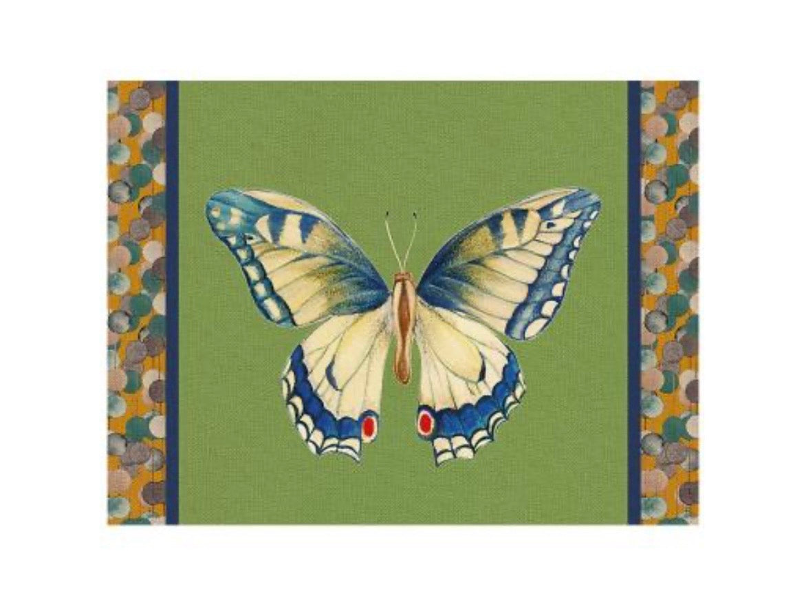 Tovaglietta rigida verde cm 39 x  29 Farfalla Macaone