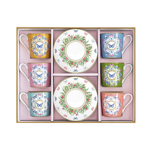 Set sei tazzine caffè Spring Parade  con scatola regalo