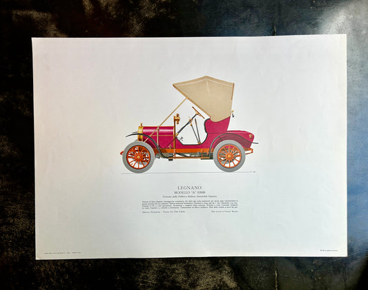 Stampa “ Le prime automobili italiane “ Legnano mod A