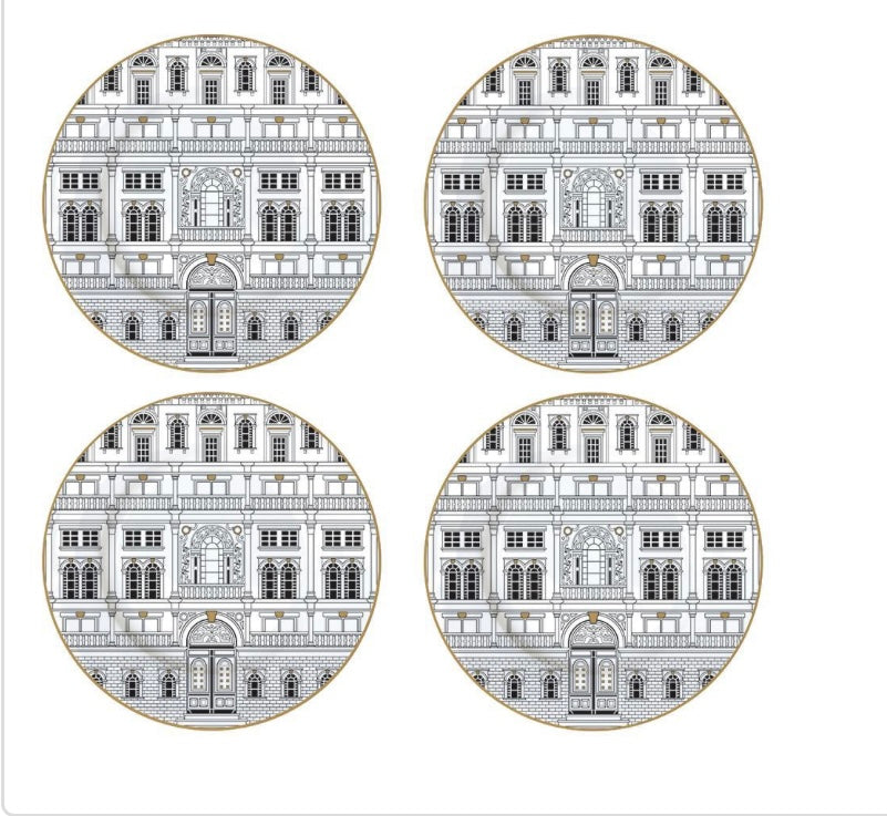 Set 4 piatti dolce Palazzo con scatola regalo Easy Life