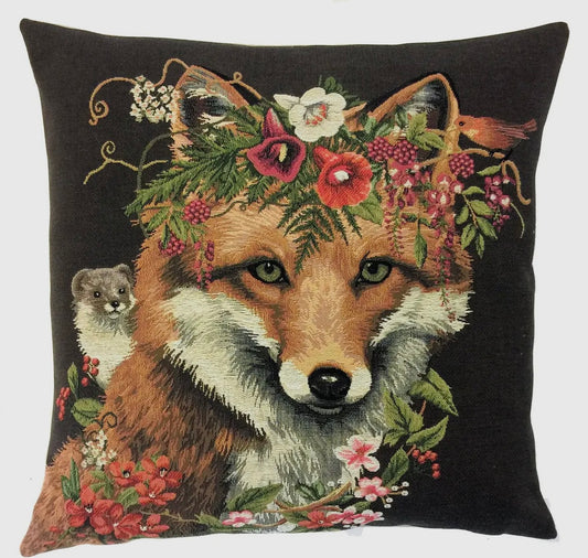 Forest fox cushion cover