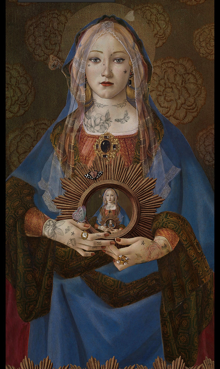 Pannello grande in velluto Madonna Suprema Vogliobene art