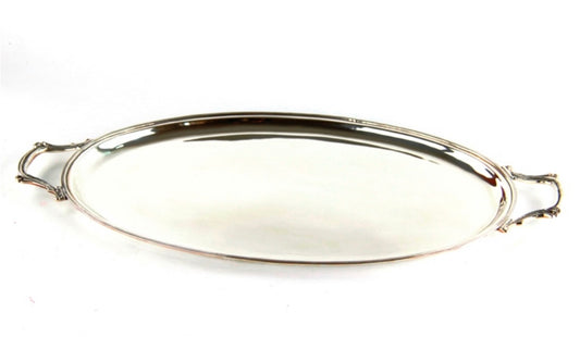 Oval tray in English Sheffield 48 x 24 cm 