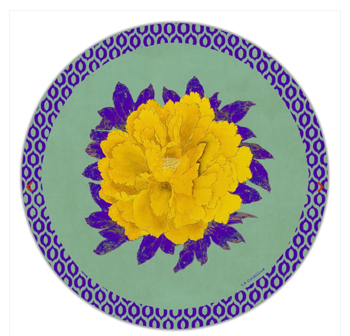 Sottopiatto Panarea Ikat fiore giallo cm 34