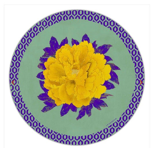 Sottopiatto Panarea Ikat fiore giallo cm 34