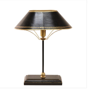 Lampada paralume nero con bordo oro paralume metallo incluso Gand & C