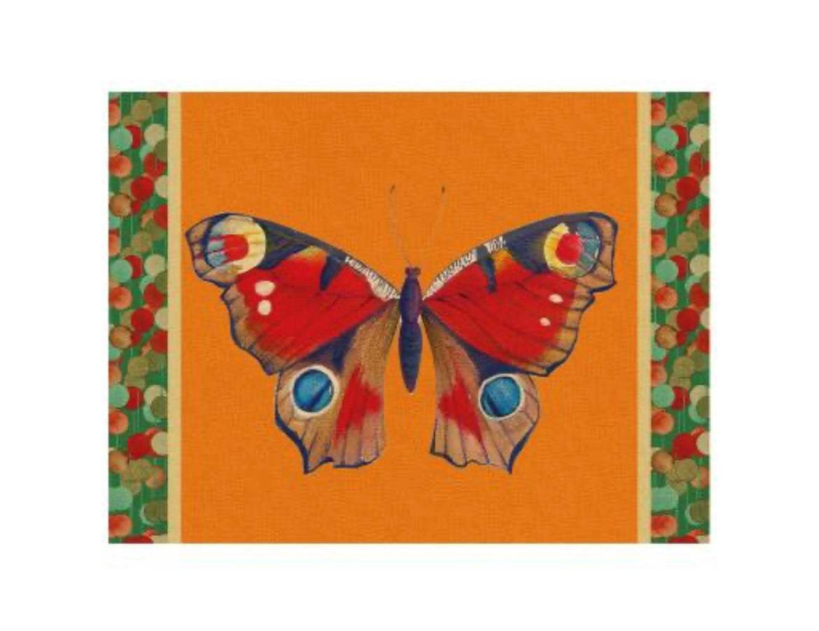 Tovaglietta rigida rettangolare arancio cm 39 x 29 Occhio di pavone