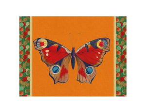 Tovaglietta rigida rettangolare arancio cm 39 x 29 Occhio di pavone