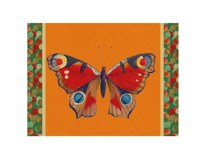 Tovaglietta rigida rettangolare arancio cm 39 x 29 Occhio di pavone