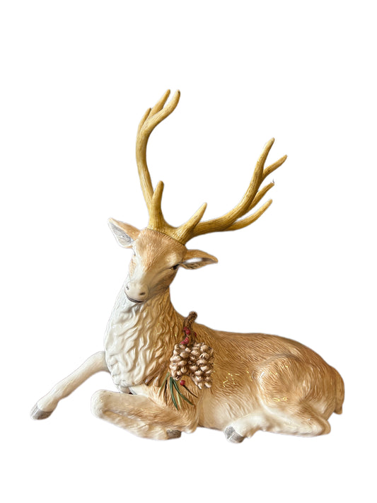 Fitz and o English porcelain sitting reindeer